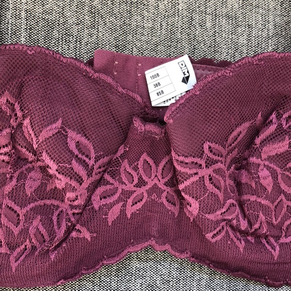 New DIM France purple strapless bra thong 38B M - Picture 2 of 9